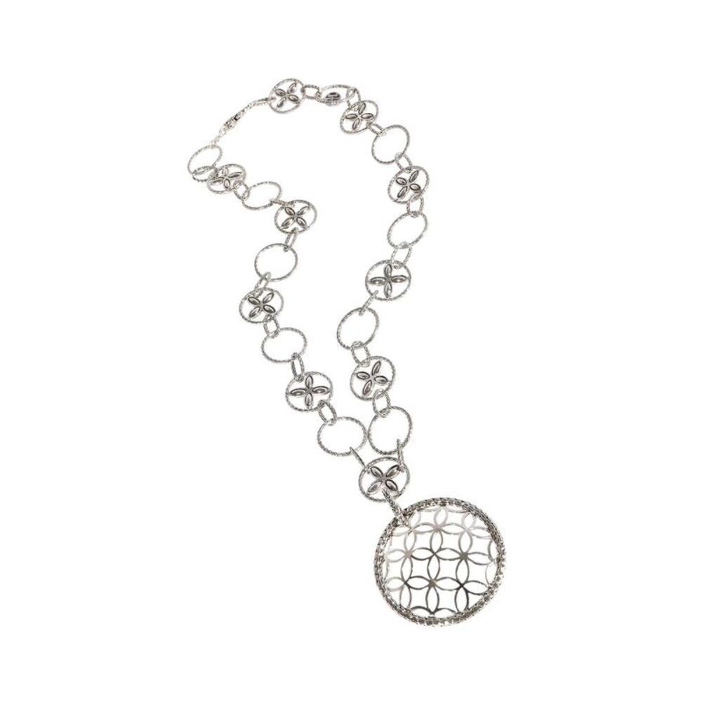 Pre Loved John Hardy Kawung Pierced Necklace in Sterling Silver with 50 mm Wide - Picture 3 of 8